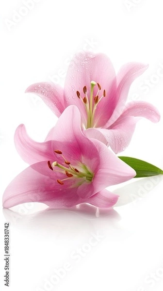 Obraz Pink Lilies Close Up Studio Shot