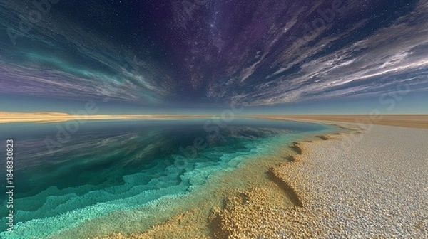 Obraz Starry Night Desert Beach Landscape