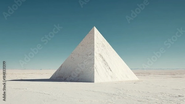 Obraz White Pyramid In Desert Landscape