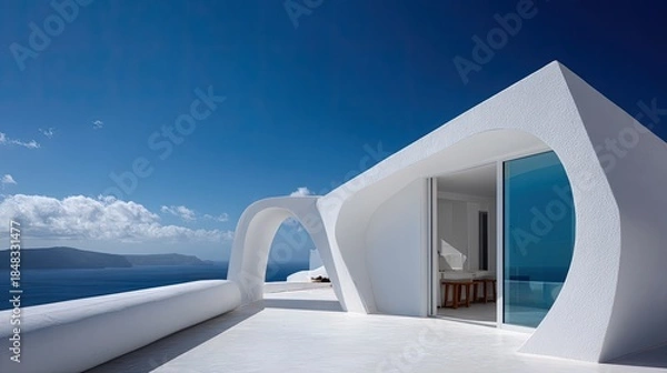 Obraz White Modern Architecture With Sea View