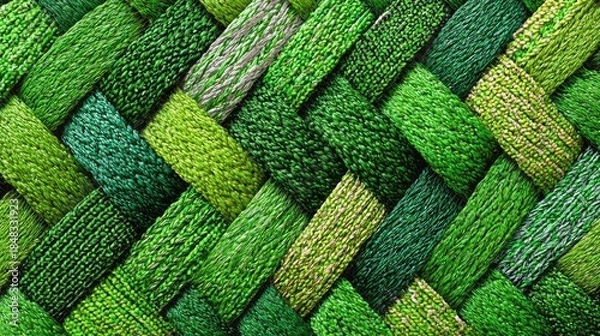 Obraz Intricate Green Woven Pattern Design