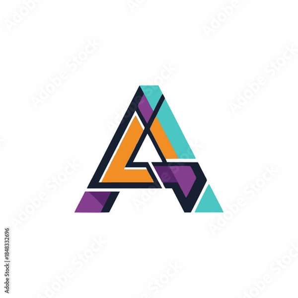 Obraz Abstract geometric letter A vector illustration