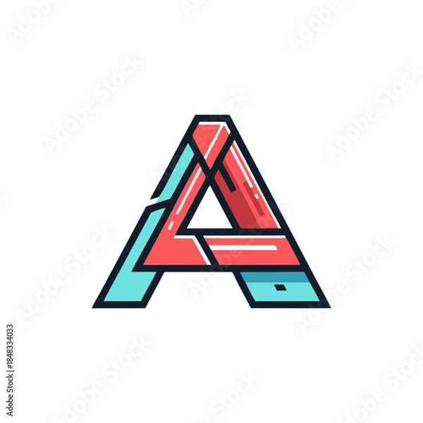 Obraz Geometric letter A vector illustration