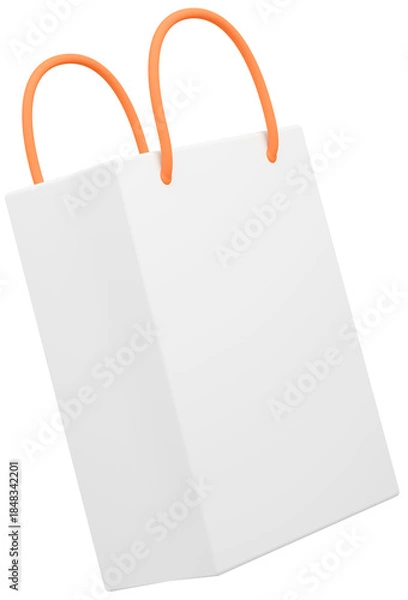 Obraz 3D素材_紙袋_オレンジ