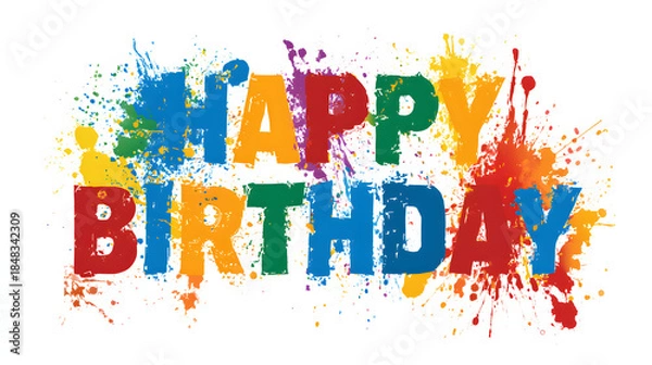 Obraz Bold block letters Happy Birthday vector