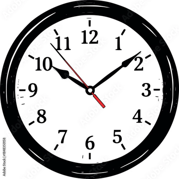 Obraz Simple clock icon set with hour, minute and second hands minimalist flat vector