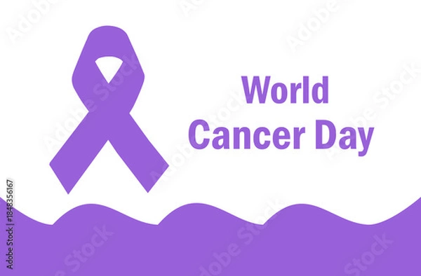 Fototapeta Minimalist banner for World Cancer Day