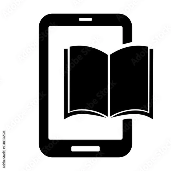 Fototapeta Online Mobile Training and Learning Vector Icon black