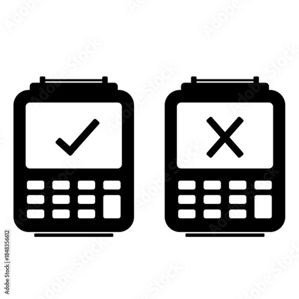 Fototapeta Mobile Payment Device Icon Vector Black Silhouette