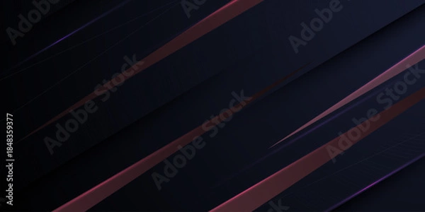 Obraz Abstract dark color background with overlap triangle brown color element pattern concept design. Cool banner design.