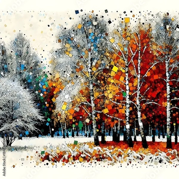 Fototapeta autumn leaves in the forest