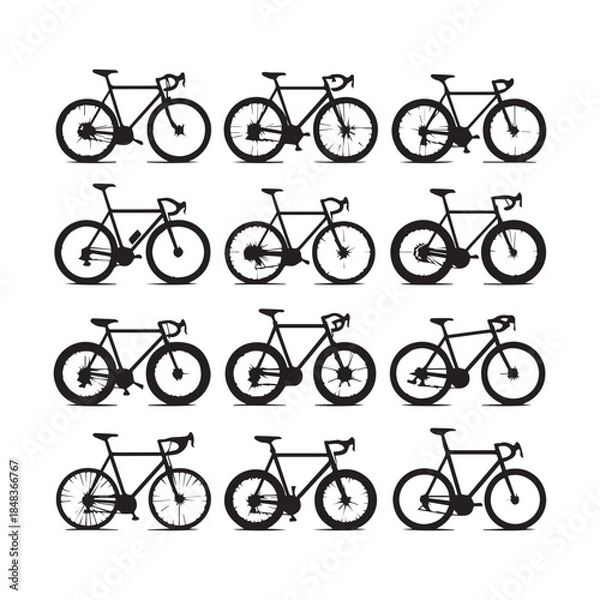 Obraz Bicycle Icon Set Vector Illustration for Sports and Transportation Design