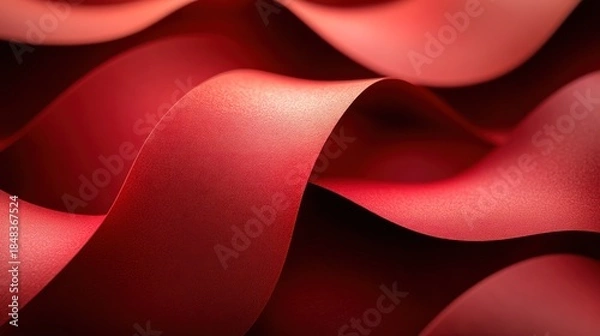Obraz Red paper waves abstract background, design texture