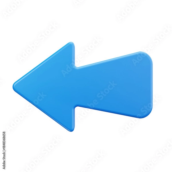 Obraz 3D Back Arrow Navigation Interface Icon