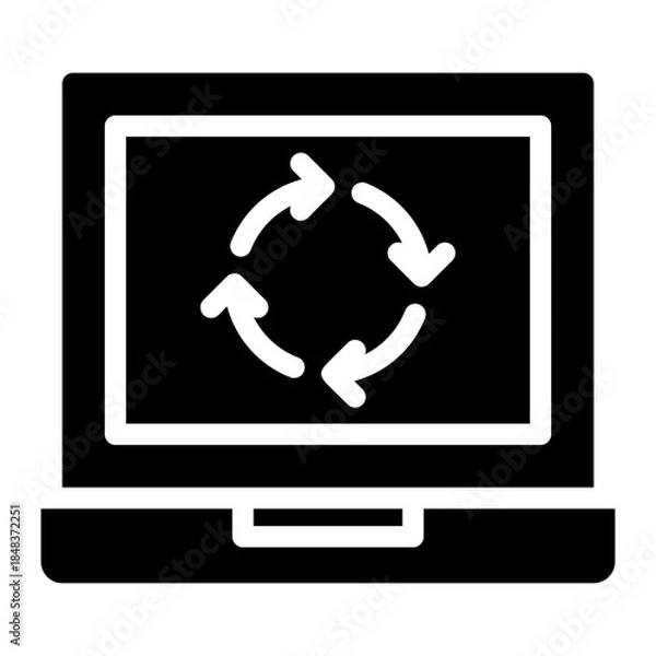 Obraz  Laptop Recycling Symbol Icon