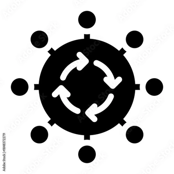 Obraz Circular Recycling Process Rotation Icon	
