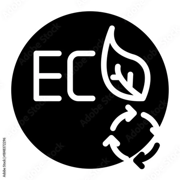 Obraz Environmental Sustainability Recycling Leaf Icon	