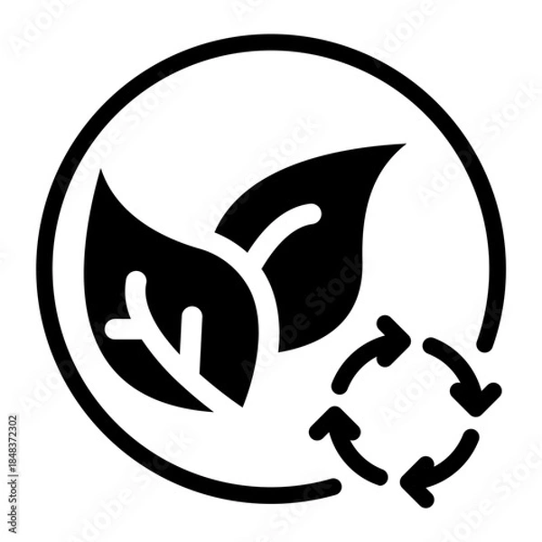 Obraz Environmental Sustainability Recycling Leaf Icon	