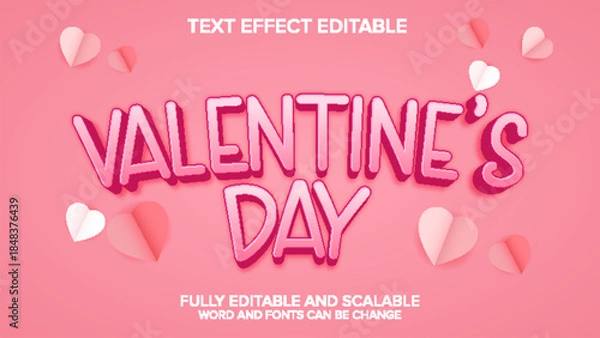 Obraz valentine day text effect vector editable