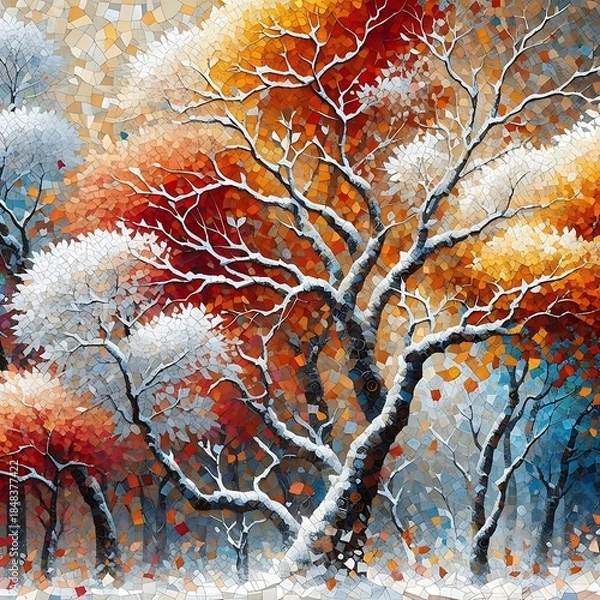 Fototapeta winter landscape with trees