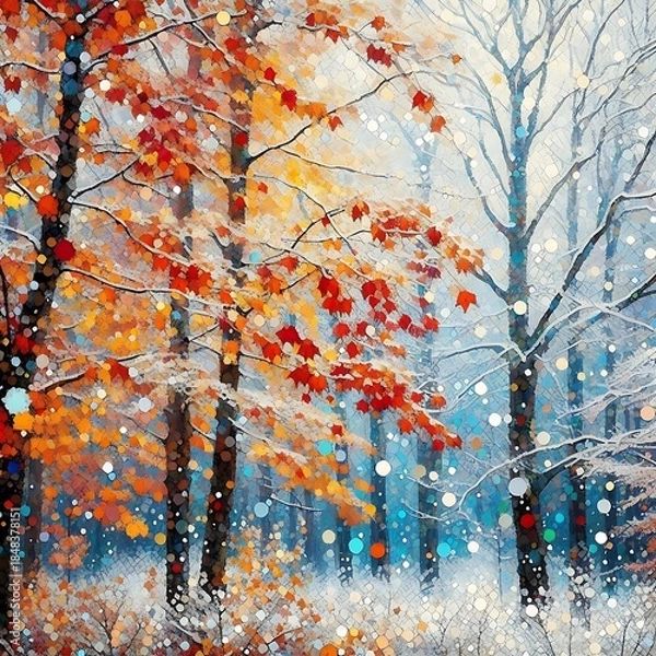 Fototapeta winter landscape with trees