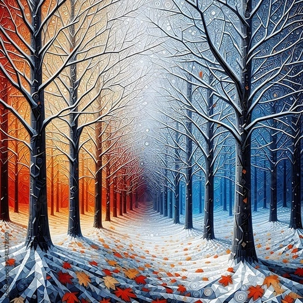 Fototapeta winter landscape with trees