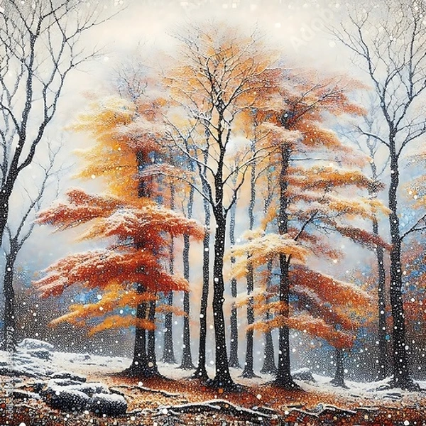 Fototapeta winter landscape with trees