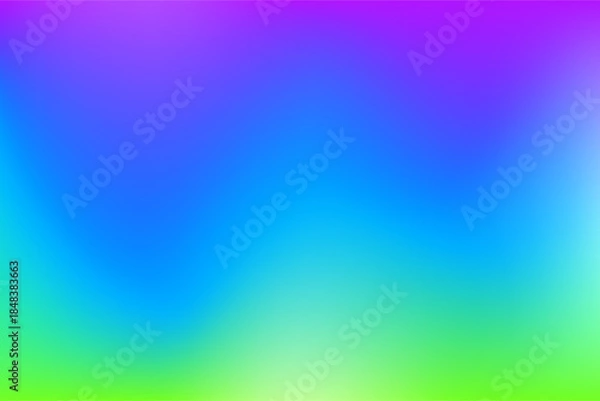 Fototapeta オーロラをイメージした、青紫と緑がやわらかく広がる抽象グラデーション背景デザイン　ベクターイラスト