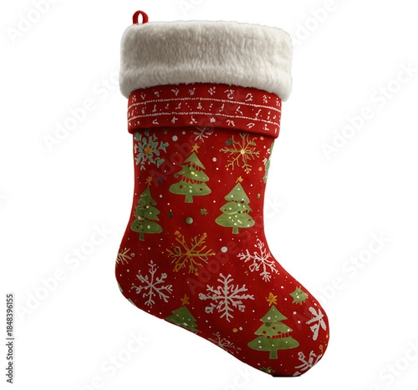 Obraz Festive Santa Stocking. Generative Ai