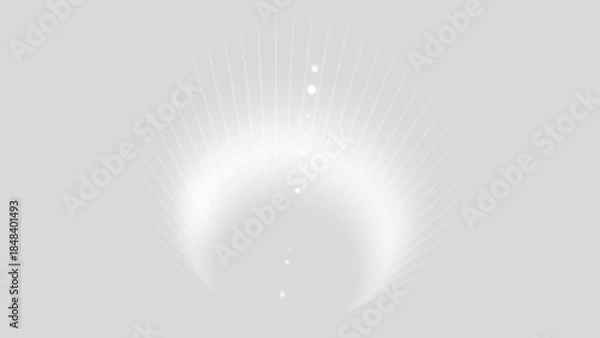 Fototapeta Glowing white light rays on gray background with particles