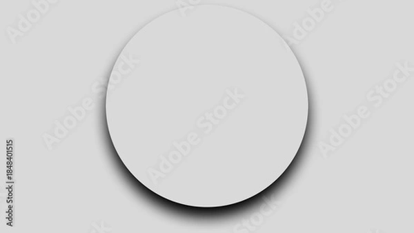 Fototapeta Simple white circle with shadow on gray background