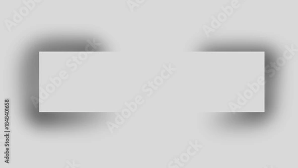 Fototapeta Modern rectangular white sign with shadow effect on gray background