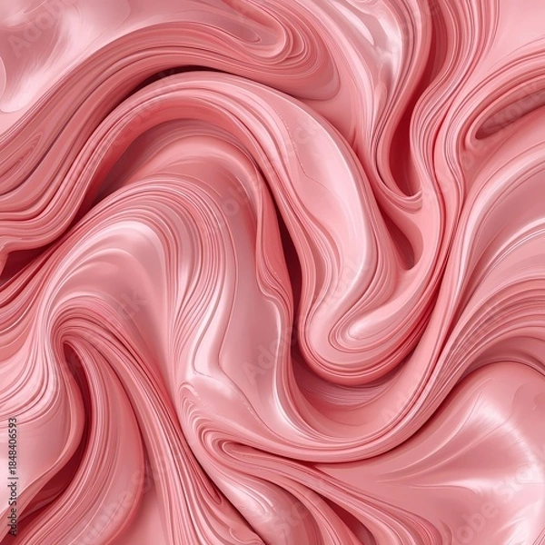 Fototapeta Pink satin fabric texture with flowing waves and soft sheen