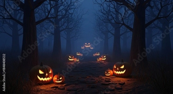 Obraz jack o lantern in the forest hallowen