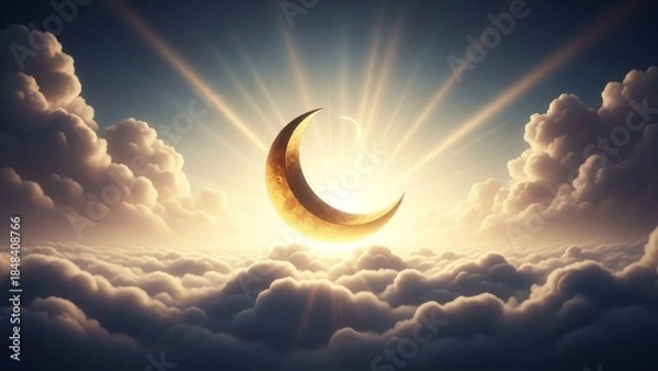 Obraz moon and clouds