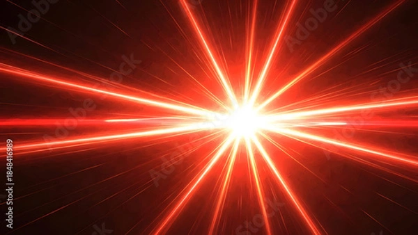 Obraz Vibrant red light explosion with dynamic energy rays