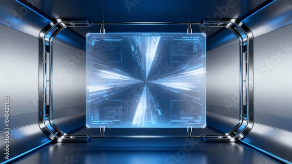 Fototapeta Technological geometric space background