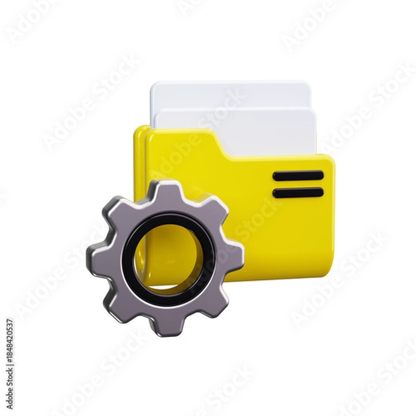 Fototapeta Document Management 3d render icons