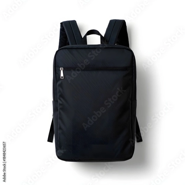 Obraz Black Backpack Isolated on White Background