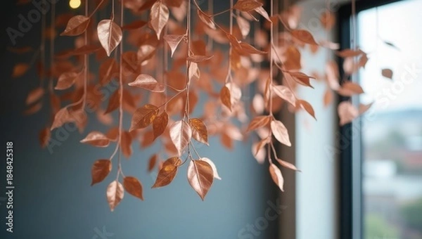 Obraz Hanging copper leaf decoration
