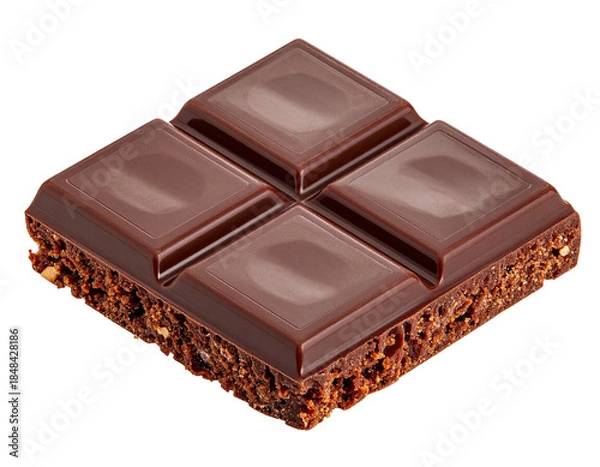 Obraz Square chocolate dessert with four segmented dark chocolate squares