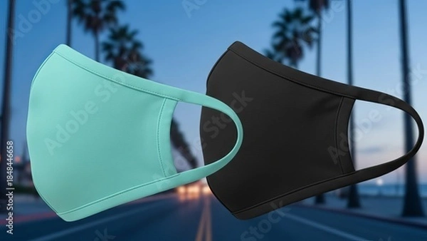 Obraz Two face masks on a beach