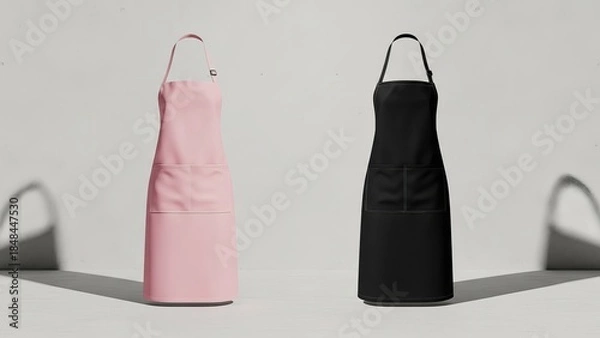 Obraz Two aprons displayed against a plain background