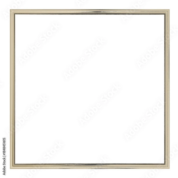 Fototapeta minimalist golden square frame isolated as design element. modern shiny gold border 3d render. simple metallic geometric shape perfect for branding logo or text box layout.