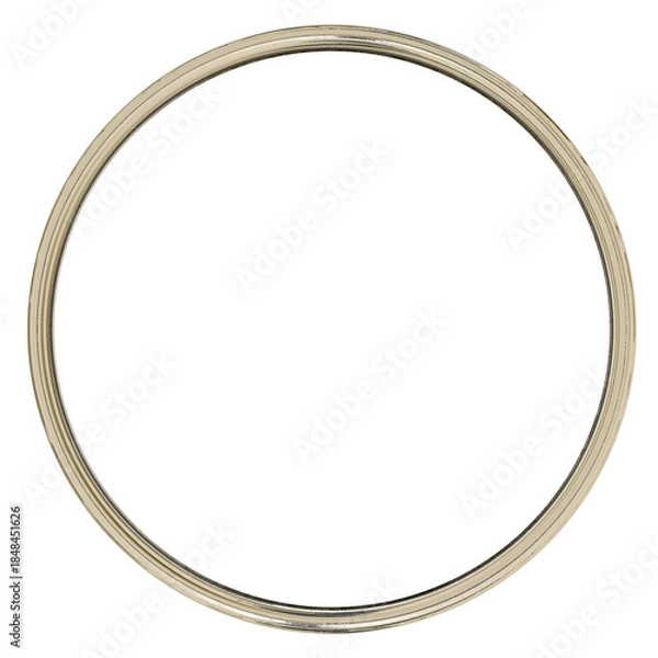 Fototapeta realistic 3d render of a simple golden circle frame. shiny metallic round border isolated for luxury wedding invitations, photo mirrors or cosmetics branding. elegant gold ring hoop.