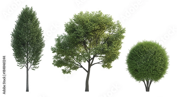 Obraz collection tree isolated on white background