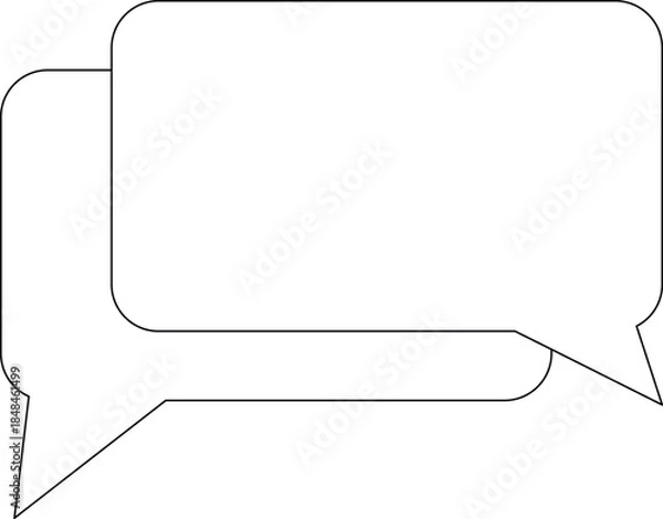 Obraz Two overlapping blank speech bubbles representing communication or dialogue.