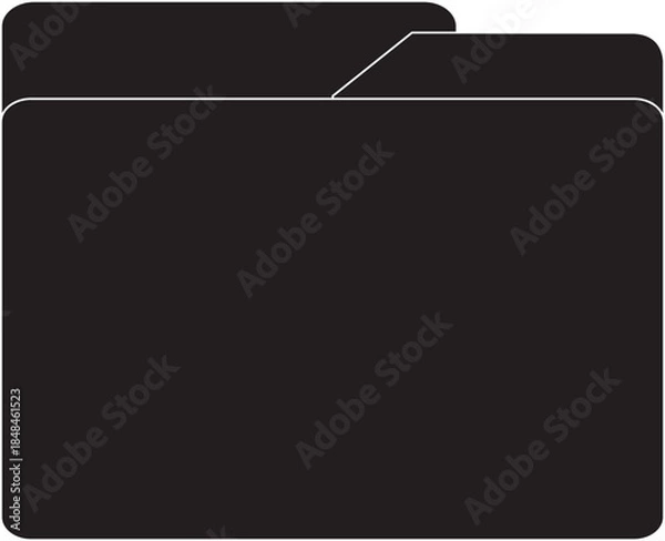 Obraz A icon of a generic office file folder with two tabs, commonly used for organization.