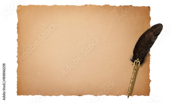 Obraz 古い紙と羽根ペン