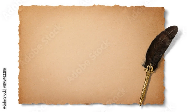 Obraz 古い紙と羽根ペン